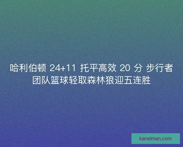 哈利伯顿 24+11 托平高效 20 分 步行者团队篮球轻取森林狼迎五连胜