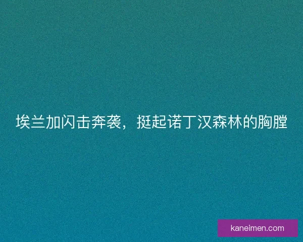 埃兰加闪击奔袭，挺起诺丁汉森林的胸膛