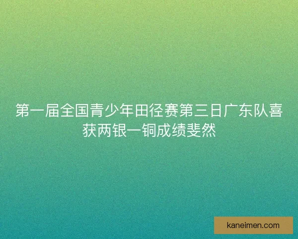 第一届全国青少年田径赛第三日广东队喜获两银一铜成绩斐然